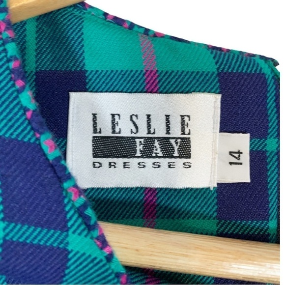 Vintage Leslie Fay Retro Art Deco Dress Size 14 - Picture 6 of 7